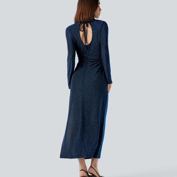 HALARA Sparkling Blue Cutout Back Dress - Picture 7 of 10